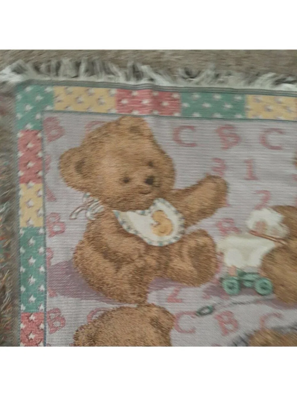 Fuzzy Teddy Baby Bears Throw Blanket Tapestry Afghan 36